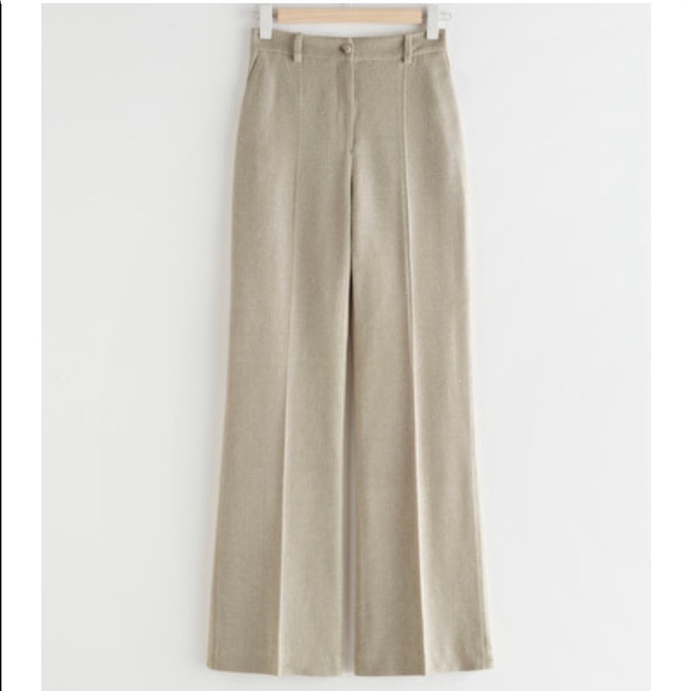 & Other Stories Slim Silk Press Crease Trousers